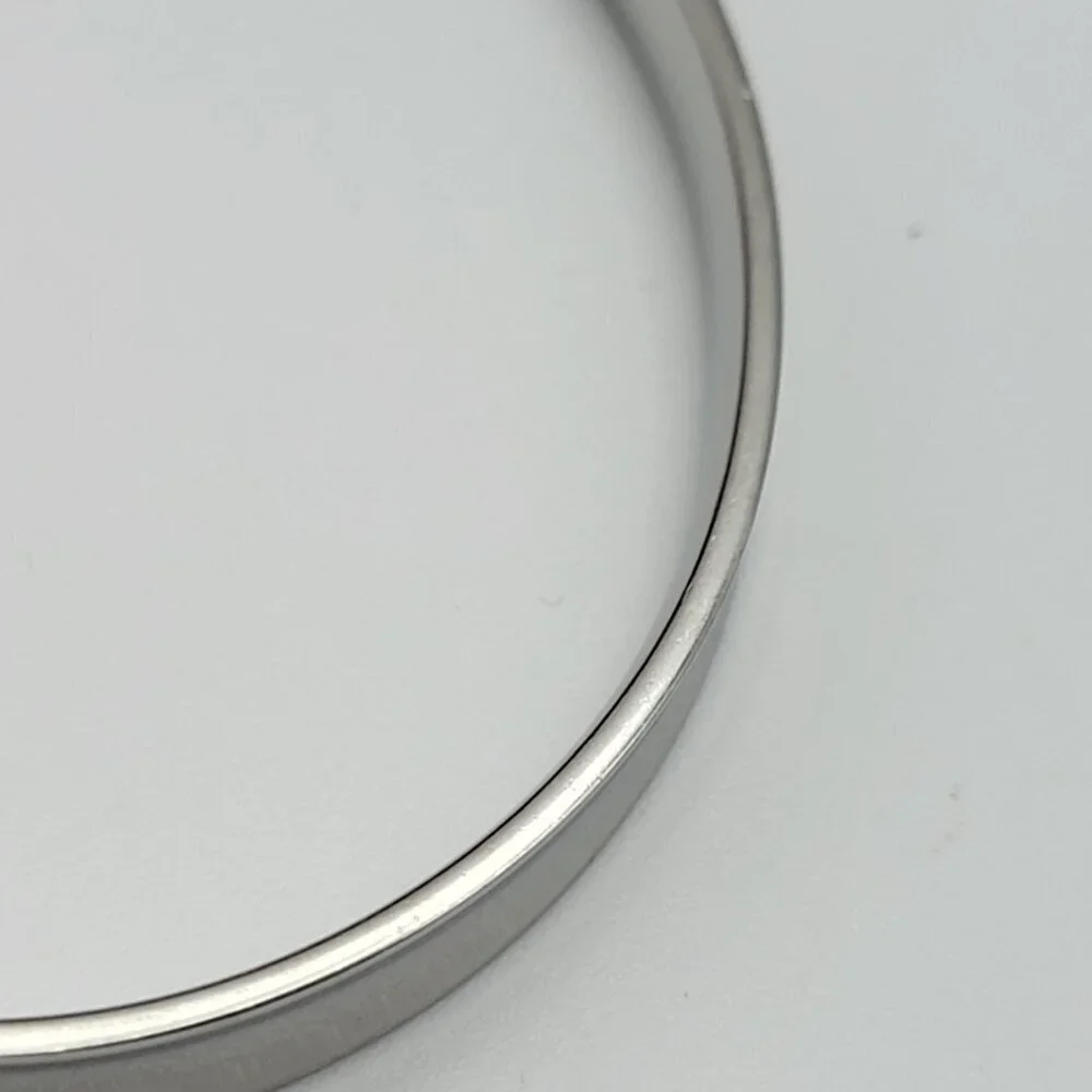 Michael Kors Silver Tone Logo Open Cuff Bracelet Tiny Diamond Accent 6.5